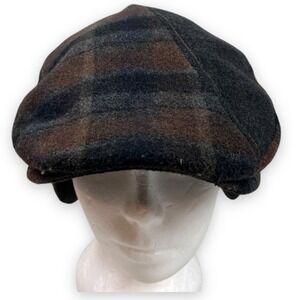 Lillie Cohoe Vintage Morgan Plaid Hat Mens Small Medium Ear Flaps‎